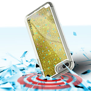 iPhone 8+ Plus Case, PunkСase LIQUID Gold Series, Protective Dual Layer Floating Glitter Cover (Color in image: teal)