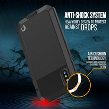 Cargar imagen en el visor de la galería, iPhone X Metal Case, Heavy Duty Military Grade Rugged Black Armor Cover [shock proof] Hybrid Full Body Hard Aluminum &amp; TPU Design (Color in image: Red)
