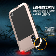 Cargar imagen en el visor de la galería, iPhone X Metal Case, Heavy Duty Military Grade Rugged Black Armor Cover [shock proof] Hybrid Full Body Hard Aluminum &amp; TPU Design (Color in image: Red)
