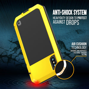 iPhone X Metal Case, Heavy Duty Military Grade Rugged Armor Cover [shock proof] Hybrid Full Body Hard Aluminum & TPU Design (Color in image: White)