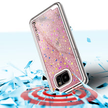 Cargar imagen en el visor de la galería, S7 Edge Case, Punkcase [Liquid Rose Series] Protective Dual Layer Floating Glitter Cover with lots of Bling &amp; Sparkle + PunkShield Screen Protector (Color in image: gold)
