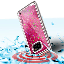 Cargar imagen en el visor de la galería, S7 Edge Case, PunkCase LIQUID Pink Series, Protective Dual Layer Floating Glitter Cover (Color in image: teal)
