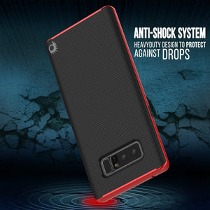 Galaxy Note 8 Case, PunkCase [Stealth Series] Hybrid 3-Piece Shockproof Dual Layer Cover [Non-Slip] [Soft TPU + PC Bumper] with PUNKSHIELD Screen Protector for Samsung Note 8 [Red] (Color in image: Gold)