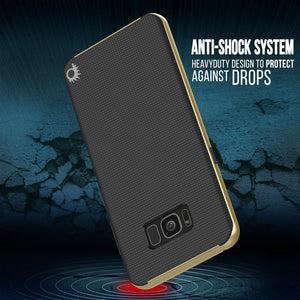 Galaxy S8 Case, PunkCase [Stealth Series] Hybrid 3-Piece Shockproof Dual Layer Cover [Non-Slip] [Soft TPU + PC Bumper] with PUNKSHIELD Screen Protector for Samsung S8 Edge [Gold] (Color in image: Navy Blue)