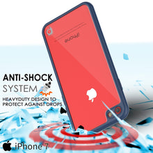 Cargar imagen en el visor de la galería, iPhone 8 Case [MASK Series] [NAVY] Full Body Hybrid Dual Layer TPU Cover W/ protective Tempered Glass Screen Protector 
