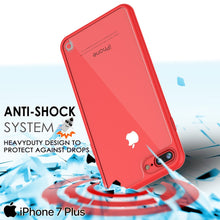 Cargar imagen en el visor de la galería, iPhone 8+ Plus Case [MASK Series] [RED] Full Body Hybrid Dual Layer TPU Cover W/ protective Tempered Glass Screen Protector 
