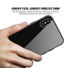 Load image into Gallery viewer, iPhone X Case, Punkcase GlassShield Ultra Thin Protective 9H Full Body Tempered Glass Cover W/ Drop Protection &amp; Non Slip Grip for Apple iPhone 10 [Black] (Color in image: Blue)

