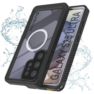 Funda impermeable para Galaxy S25 Ultra, Punkcase [Extreme Mag Series] Armor Cover con protector de pantalla incorporado [blanco]