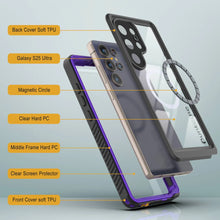 Cargar imagen en el visor de la galería, Productos Funda impermeable para Galaxy S25 Ultra, Punkcase [Extreme Mag Series] Armor Cover con protector de pantalla incorporado [morado]
