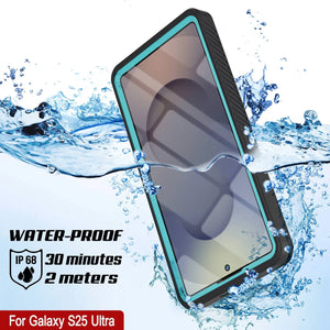 Funda impermeable para Galaxy S25 Ultra, Punkcase [Extreme Mag Series] Armor Cover con protector de pantalla incorporado [verde azulado]