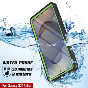 Funda impermeable para Galaxy S25 Ultra, Punkcase [Extreme Mag Series] Armor Cover con protector de pantalla incorporado [Verde]