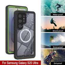 Cargar imagen en el visor de la galería, Funda impermeable para Galaxy S25 Ultra, Punkcase [Extreme Mag Series] Armor Cover con protector de pantalla incorporado [Verde]
