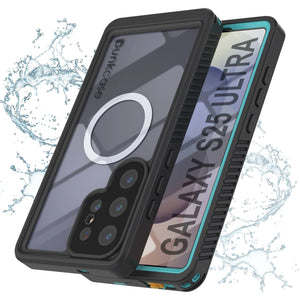 Funda impermeable para Galaxy S25 Ultra, Punkcase [Extreme Mag Series] Armor Cover con protector de pantalla incorporado [verde azulado]