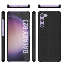 Cargar imagen en el visor de la galería, Funda Galaxy S23, Punkcase CarbonShield, Resistente y Ultradelgada de Doble Capa con Cubierta de Cuero PU Negro (Estilo Fibra de Carbono)
