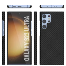 Cargar imagen en el visor de la galería, Funda Galaxy S23 Ultra, Punkcase CarbonShield, Resistente y Ultra Delgada, Protector Doble de 2 Piezas de Cuero sintético Negro Azabache (Estilo Fibra de Carbono)
