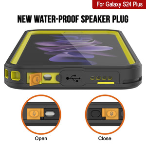 Galaxy S24+ Plus a prueba de agua/ a prueba de golpes [Serie Extrema] con estuche protector de pantalla [Amarillo]