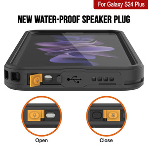Galaxy S24+ Plus a prueba de agua y golpes [Serie Extrema] con protector de pantalla (negro)
