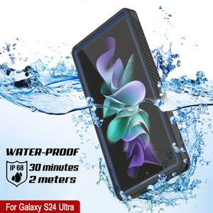 Galaxy S24 Ultra resistente al agua y a los golpes [Serie Extrema] con estuche de protector de pantalla [Azul Marino]
