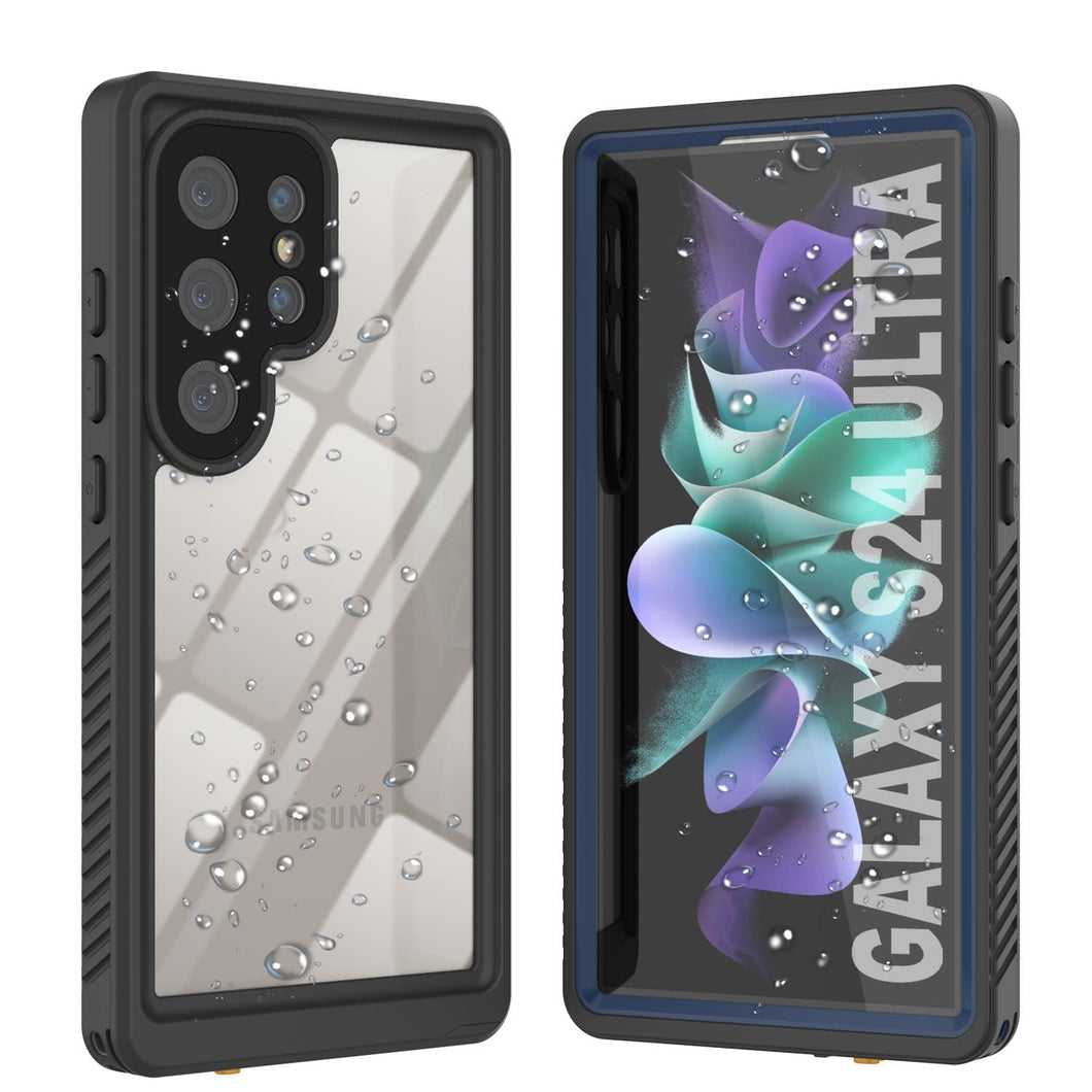 Galaxy S24 Ultra resistente al agua y a los golpes [Serie Extrema] con estuche de protector de pantalla [Azul Marino]