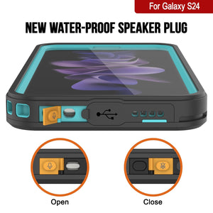 Galaxy S24 Resistente al agua / Golpes / a prueba de nieve [Serie Extrema] Funda protectora de pantalla [Turquesa]