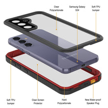 Cargar imagen en el visor de la galería, Galaxy S24 Resistente al agua/ a los golpes/ a la nieve [Serie Extreme] Funda protectora delgada con protector de pantalla [Rojo]
