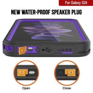 Galaxy S24 a prueba de agua / golpes [Serie Extreme] Funda protectora fina de pantalla [Púrpura]