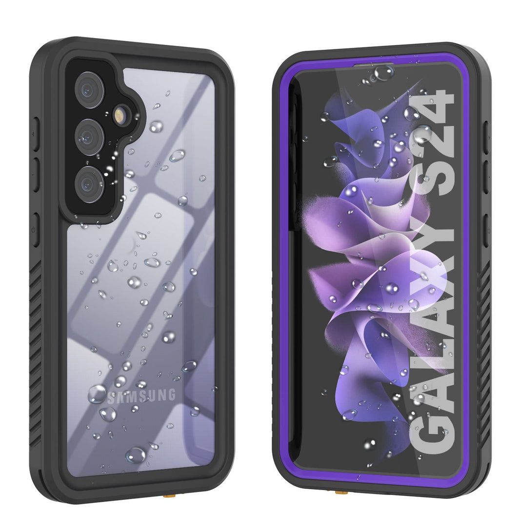 Galaxy S24 a prueba de agua / golpes [Serie Extreme] Funda protectora fina de pantalla [Púrpura]