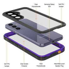 Cargar imagen en el visor de la galería, Galaxy S24 a prueba de agua / golpes [Serie Extreme] Funda protectora fina de pantalla [Púrpura]
