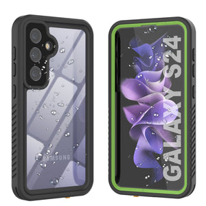 Galaxy S24 a prueba de agua y golpes [Serie Extreme] Protector de pantalla y funda [Verde claro]