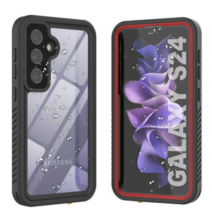 Galaxy S24 Resistente al agua/ a los golpes/ a la nieve [Serie Extreme] Funda protectora delgada con protector de pantalla [Rojo]