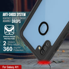 Cargar imagen en el visor de la galería, Funda impermeable Galaxy A11 PunkCase StudStar negra delgada, resistente a golpes/nieve bajo el agua IP68 de 6.6 pies.
