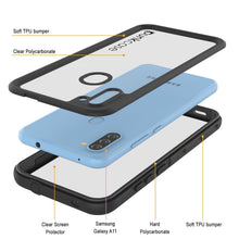 Cargar imagen en el visor de la galería, Funda impermeable Galaxy A11 PunkCase StudStar negra delgada, resistente a golpes/nieve bajo el agua IP68 de 6.6 pies.
