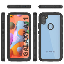 Cargar imagen en el visor de la galería, Funda impermeable Galaxy A11 PunkCase StudStar negra delgada, resistente a golpes/nieve bajo el agua IP68 de 6.6 pies.
