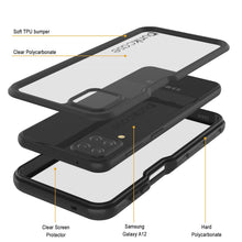 Cargar imagen en el visor de la galería, Funda resistente al agua Galaxy A12 PunkCase StudStar Black delgada 6,6 pies a prueba de agua IP68 a prueba de golpes/nieve.
