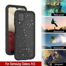 Cargar imagen en el visor de la galería, Funda resistente al agua Galaxy A12 PunkCase StudStar Black delgada 6,6 pies a prueba de agua IP68 a prueba de golpes/nieve.
