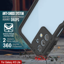 Cargar imagen en el visor de la galería, Estuche sumergible Galaxy A13 Lite PunkCase StudStar negro delgado resistente al agua de 6.6 pies de profundidad IP68 a prueba de golpes/nieve.
