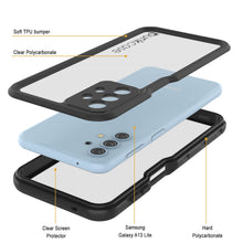 Cargar imagen en el visor de la galería, Estuche sumergible Galaxy A13 Lite PunkCase StudStar negro delgado resistente al agua de 6.6 pies de profundidad IP68 a prueba de golpes/nieve.
