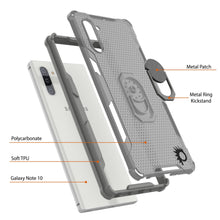 Cargar imagen en el visor de la galería, Funda Punkcase Galaxy Note 10 [Serie Magnetix 2.0] Cubierta transparente protectora de TPU con soporte [Gris]
