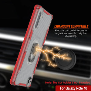 Estuche Punkcase Galaxy Note 10 [Serie Magnetix 2.0] Funda protectora transparente de TPU con soporte [Rojo]