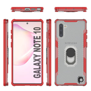 Estuche Punkcase Galaxy Note 10 [Serie Magnetix 2.0] Funda protectora transparente de TPU con soporte [Rojo]