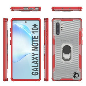 Funda Punkcase Galaxy Note 10 Plus [Serie Magnetix 2.0] Cubierta protectora transparente TPU con soporte [Rojo].