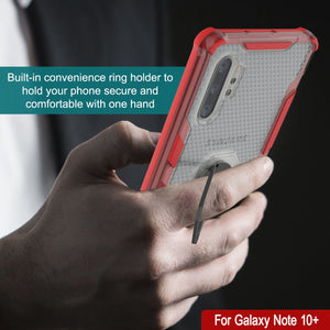 Funda Punkcase Galaxy Note 10 Plus [Serie Magnetix 2.0] Cubierta protectora transparente TPU con soporte [Rojo].