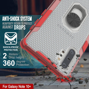 Funda Punkcase Galaxy Note 10 Plus [Serie Magnetix 2.0] Cubierta protectora transparente TPU con soporte [Rojo].