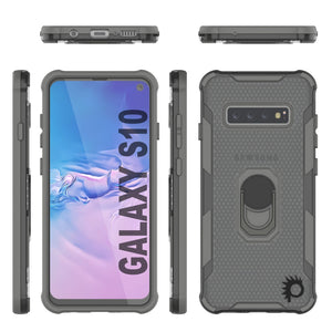 Punkcase Funda Galaxy S10 [Serie Magnetix 2.0] Cubierta Protectora Transparente de TPU con Soporte [Gris]