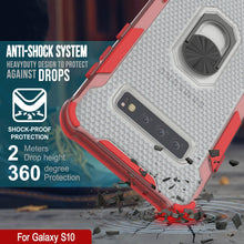 Cargar imagen en el visor de la galería, Funda Punkcase Galaxy S10 [Serie Magnetix 2.0] Transparente Protectora de TPU con Soporte [Rojo]

