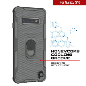 Punkcase Funda Galaxy S10 [Serie Magnetix 2.0] Cubierta Protectora Transparente de TPU con Soporte [Gris]