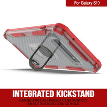 Cargar imagen en el visor de la galería, Funda Punkcase Galaxy S10 [Serie Magnetix 2.0] Transparente Protectora de TPU con Soporte [Rojo]
