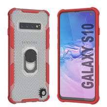 Cargar imagen en el visor de la galería, Funda Punkcase Galaxy S10 [Serie Magnetix 2.0] Transparente Protectora de TPU con Soporte [Rojo]
