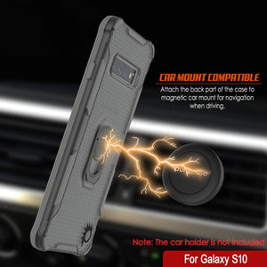 Punkcase Funda Galaxy S10 [Serie Magnetix 2.0] Cubierta Protectora Transparente de TPU con Soporte [Gris]