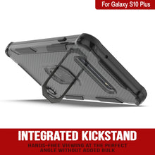 Cargar imagen en el visor de la galería, Carcasa Punkcase para Samsung Galaxy S10 Plus [Serie Magnetix 2.0] Funda Transparente de TPU Protectora con Soporte [Negro]
